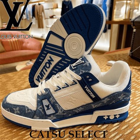 lv giày|Lv sneakers blue and white.